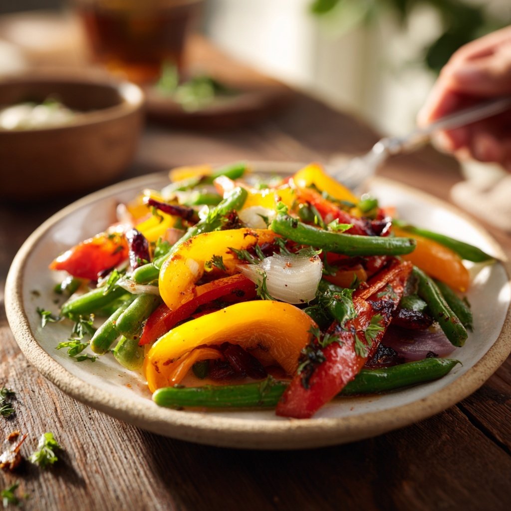 Salat Zum Grillen Mit Paprika Und Bohnen