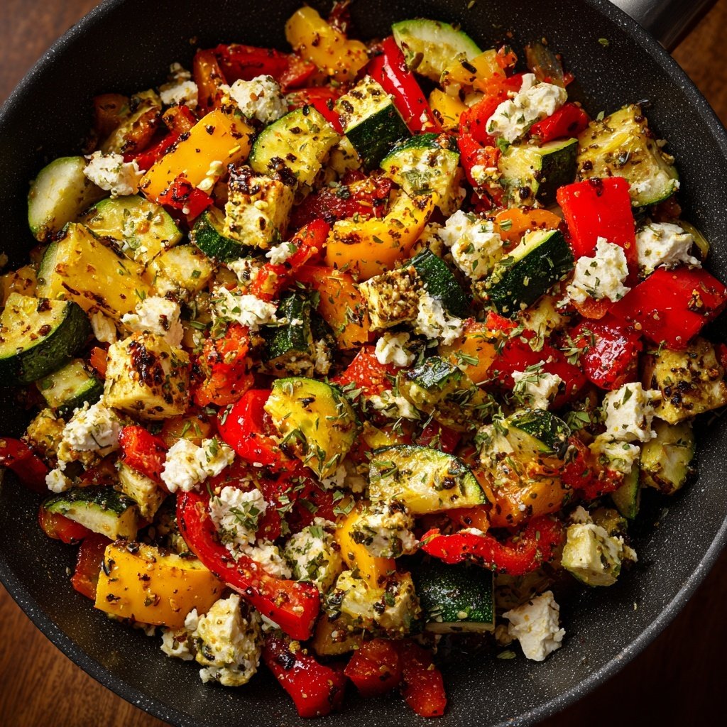 Gesund & Leicht Mediterrane Gemüsepfanne mit Feta