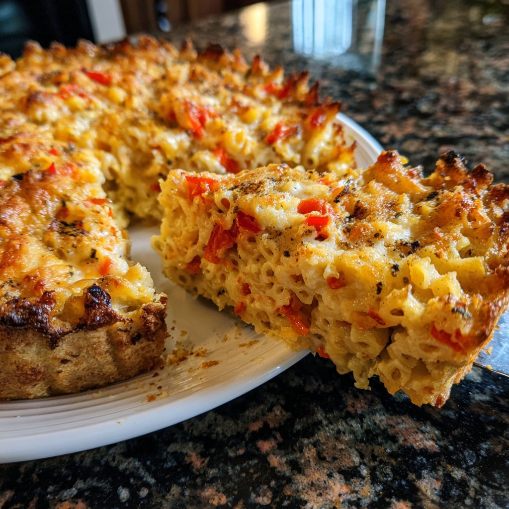 Vegetarischer Nudelauflauf mit Paprika
