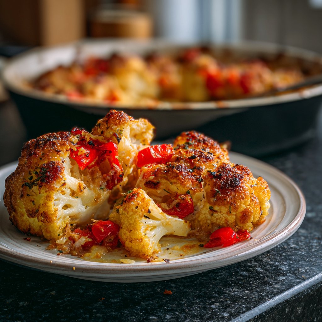 Blumenkohl mit Paprika aus dem Ofen