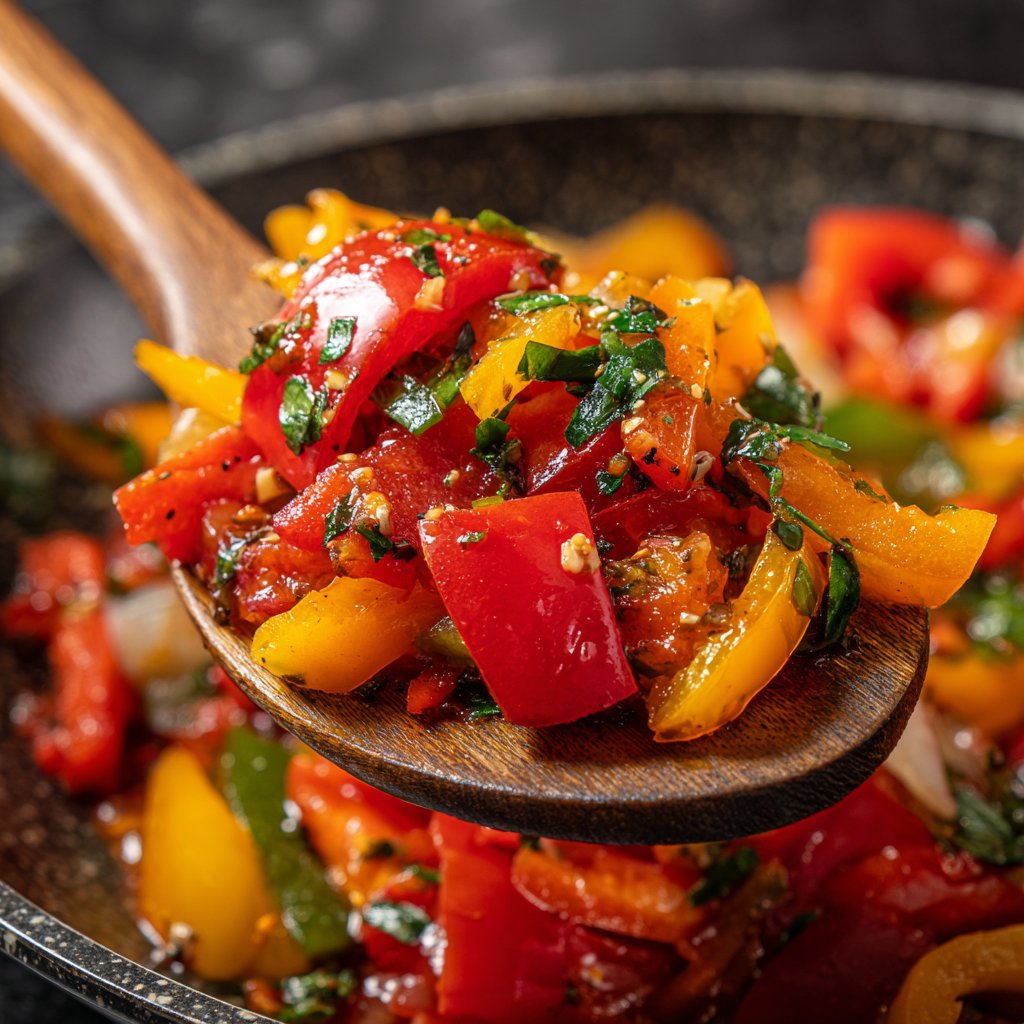 Gemüsepfanne mit Paprika und Tomaten